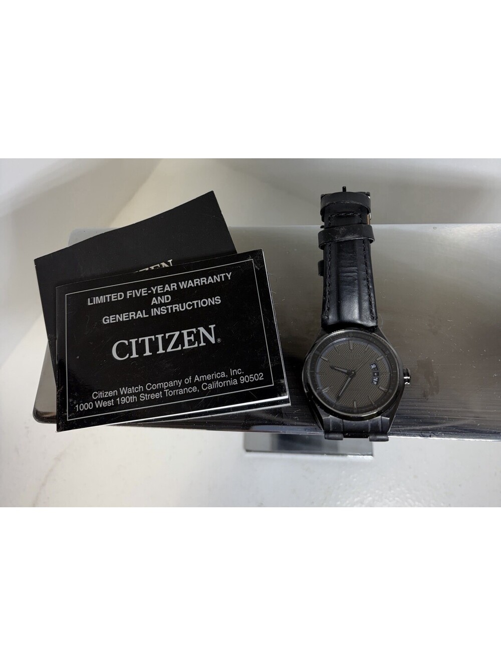 Citizen Eco-Drive Men's Watch - (Textured Gunmetal Dial & Black Ion-plated Case)